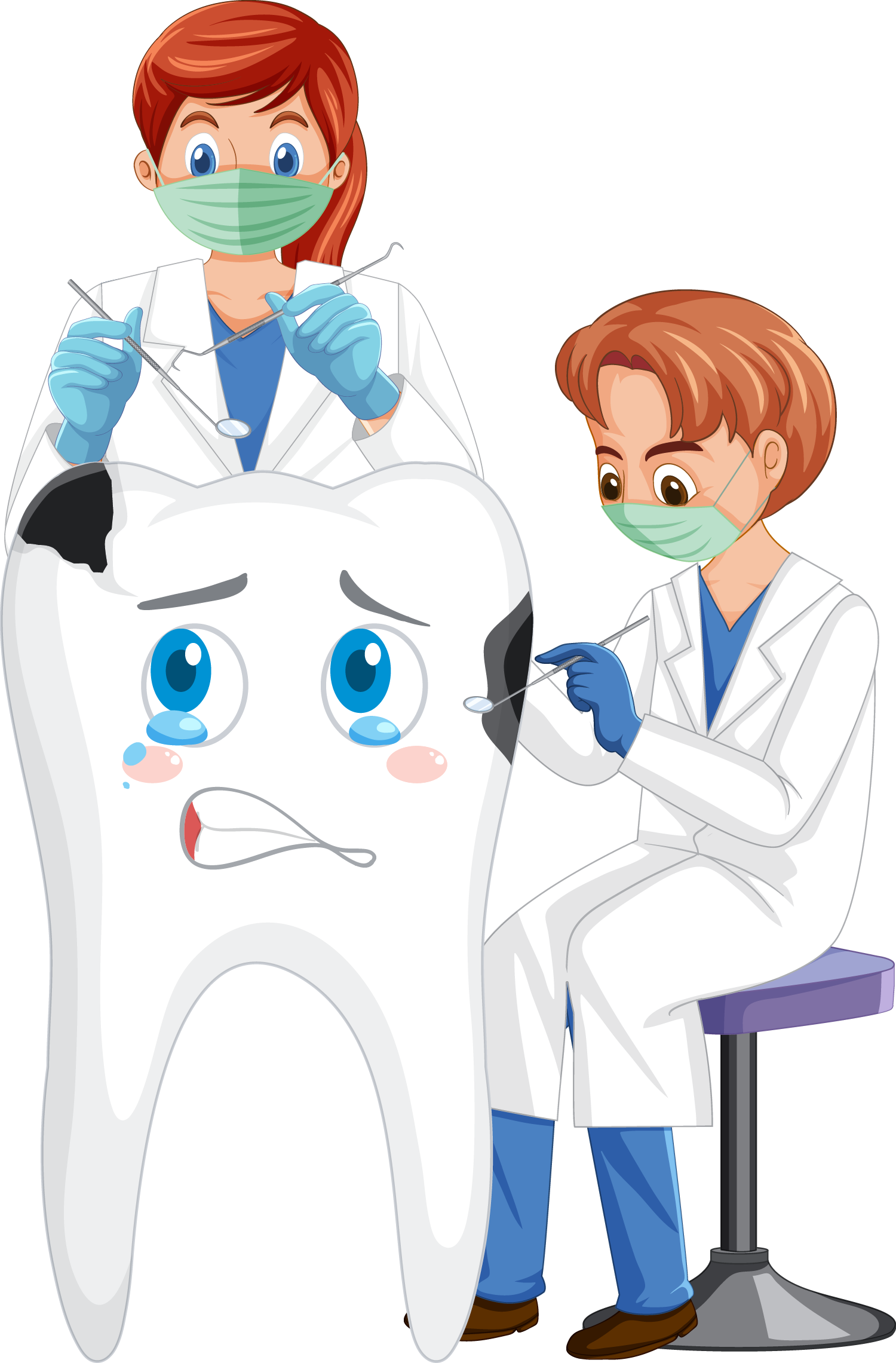 Dentist check teeth